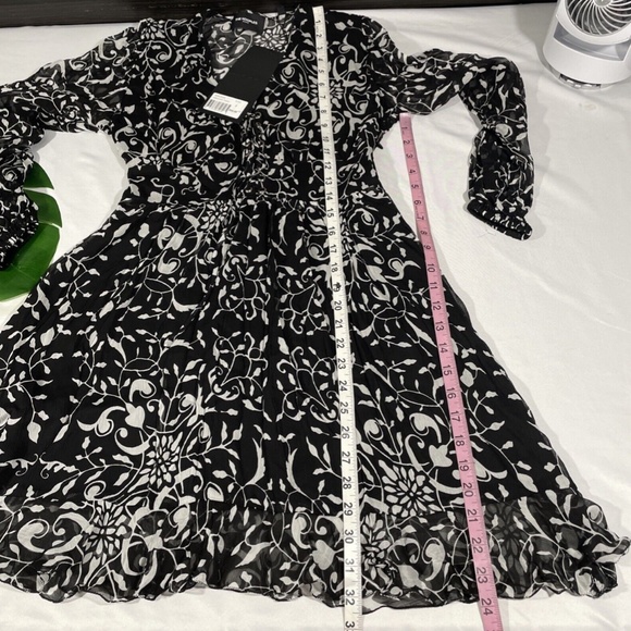 NWT The Kooples [‎ 2 (M) ] Coromandel Crinkle Textured Botanical Dress - Picture 6 of 12